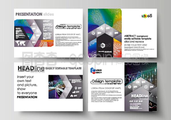 現(xiàn)代商業(yè)演示模板 抽象矢量信息圖設(shè)計